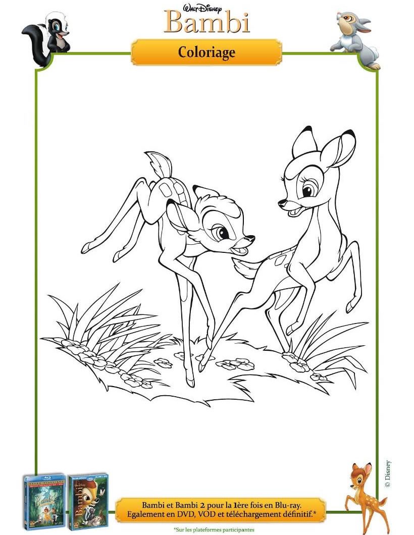 Coloriage Bambi et Fanette