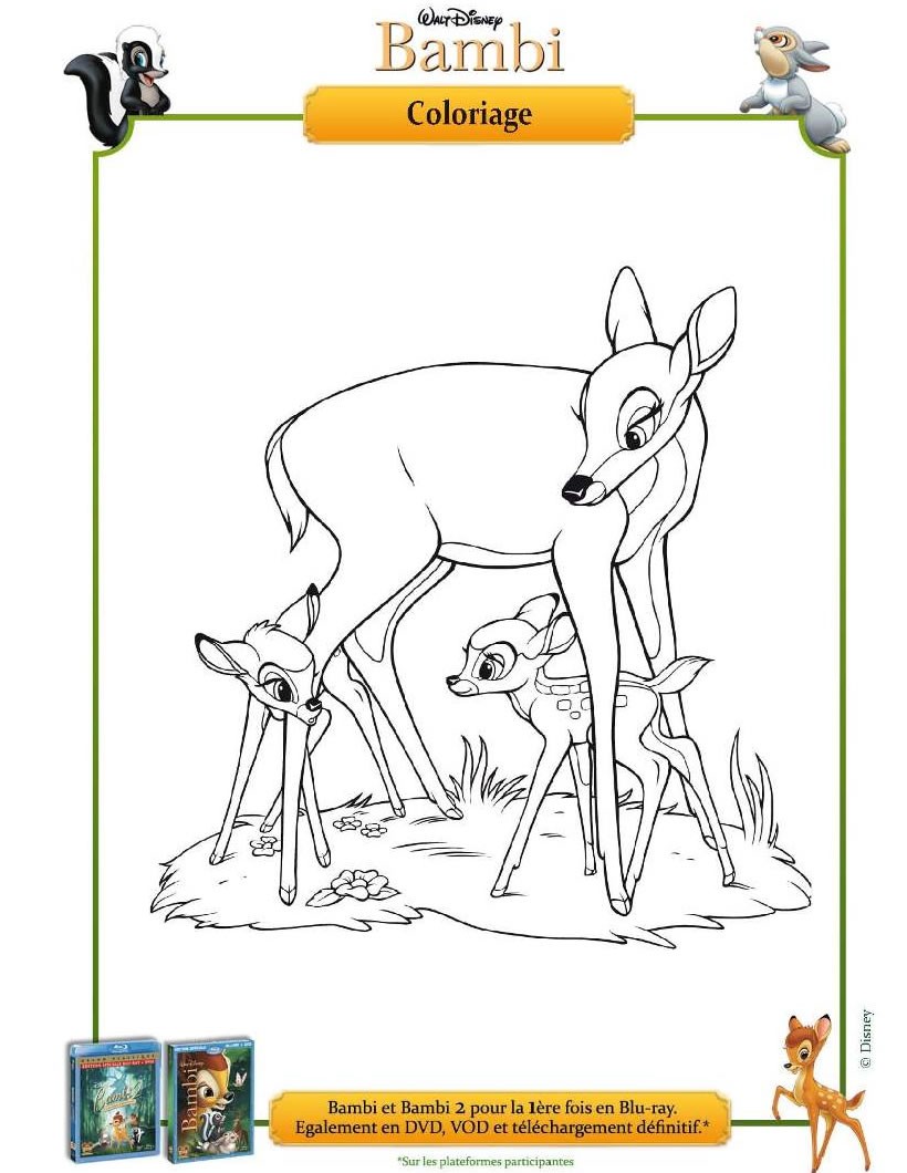 Coloriage Bambi et sa Maman