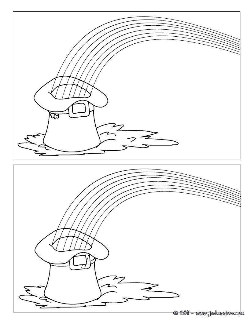 Jeux des différences chapeau Leprechaun
