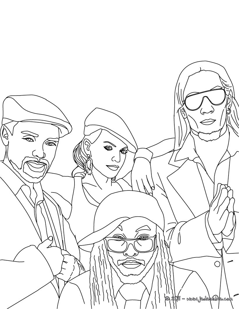 Membres des Black Eyed Peas à colorier