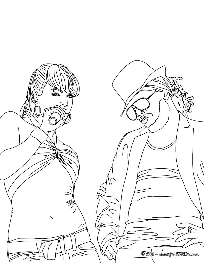 Fergie et Will I Am à colorier