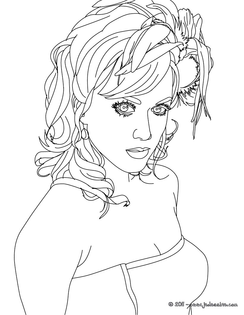 Coloriage portait Katy Perry gratuit