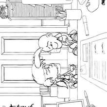 Titeuf et Nadia font leur devoirs - Coloriage - Coloriage PERSONNAGE BD - Coloriage TITEUF