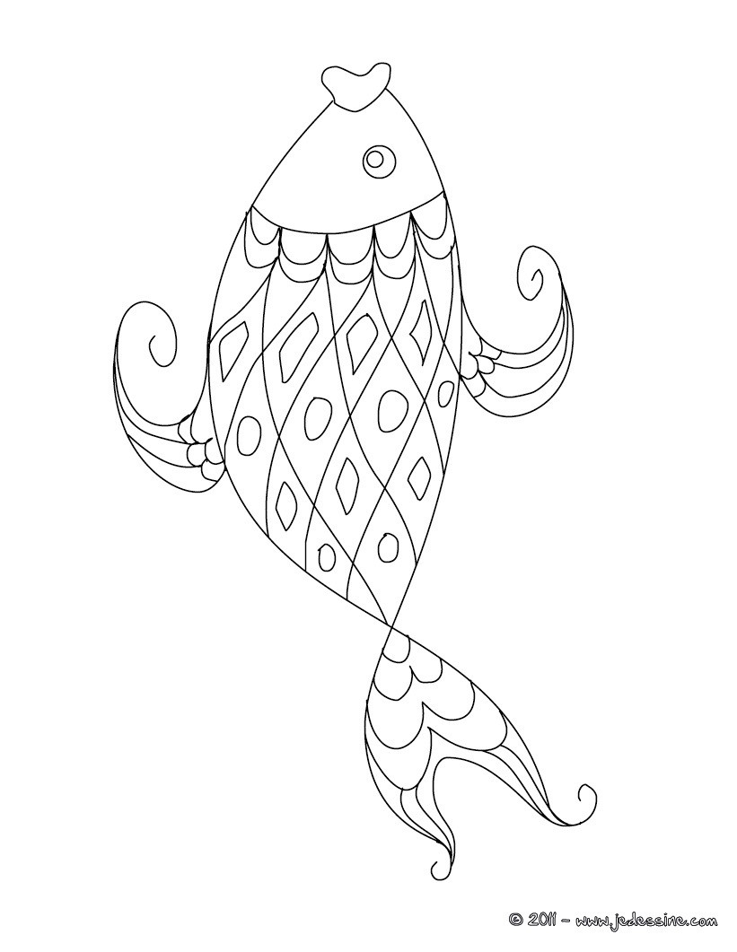 Grand poisson coloriage à imprimer