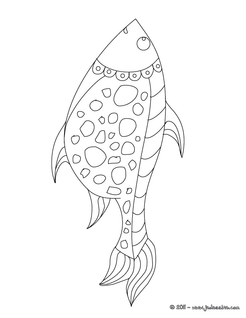 Gros poisson d'avril à colorier
