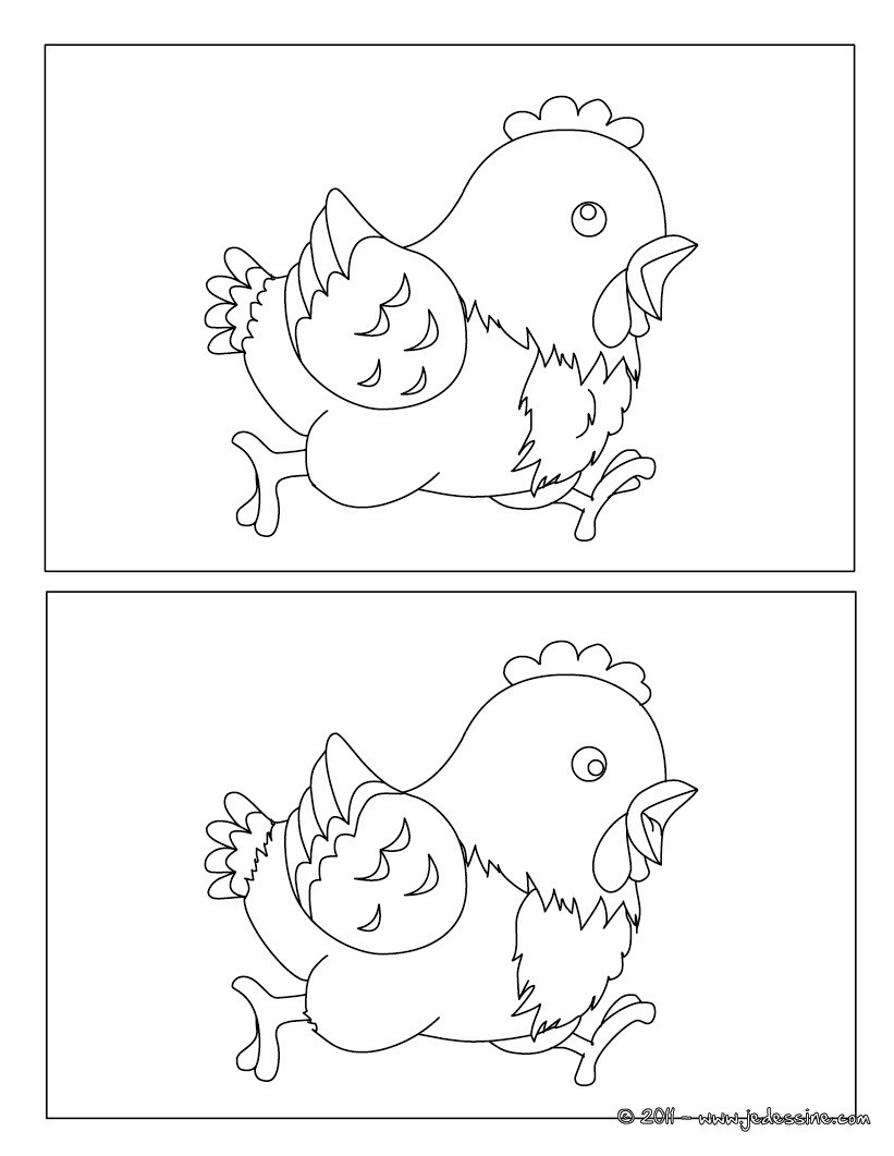Poulette pâques jeu des différences