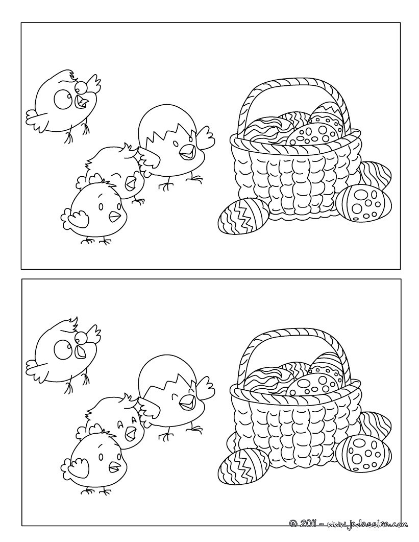  Panier de Pâques jeu des différences