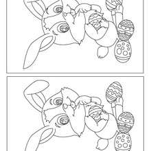 Lapin et oeufs  P�ques jeu des diff�rences