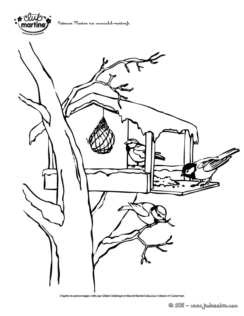Martine Coloriage oiseaux
