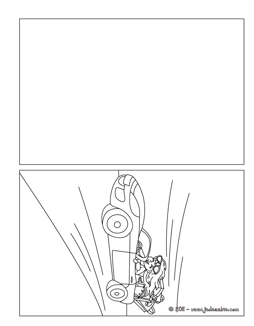 Carte maman dans sa voiture coloriage