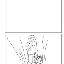 Carte maman dans sa voiture coloriage