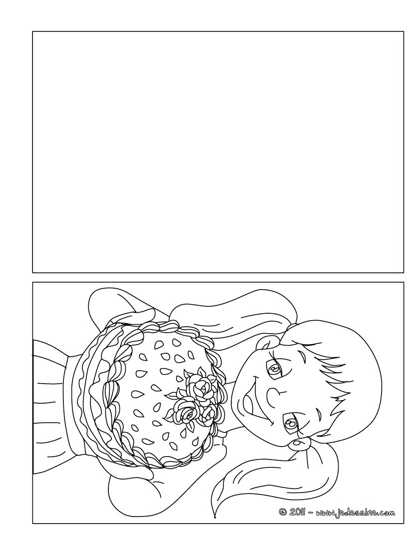 Carte à colorier gateau pour maman