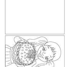 Carte � colorier gateau pour maman