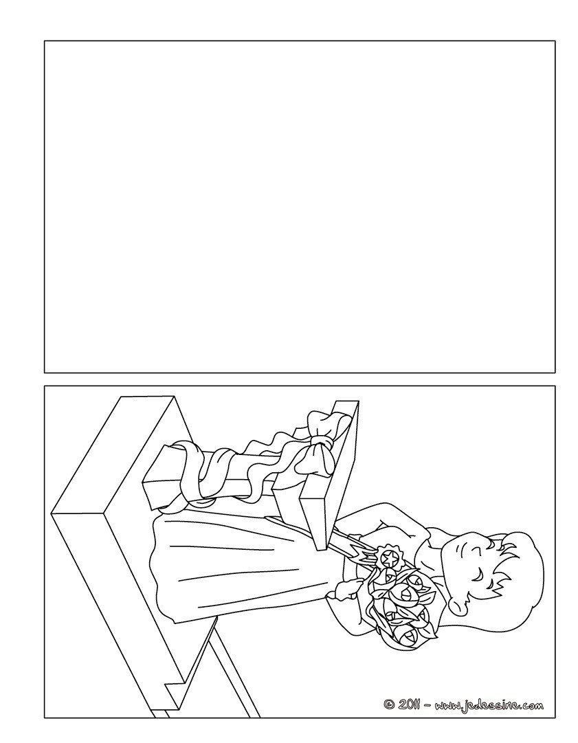 Carte à colorier bouquet pour maman