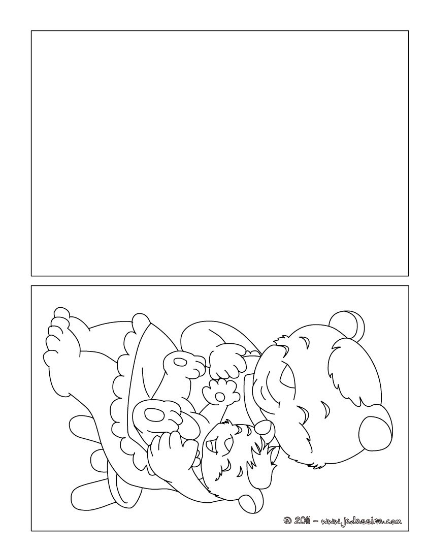 Carte à colorier maman ours