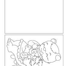 Carte � colorier maman ours