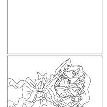 Carte � colorier bouquet fleurs maman