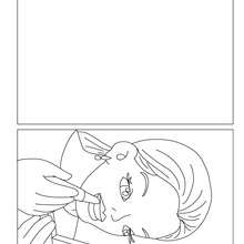 Carte � colorier maman se maquille