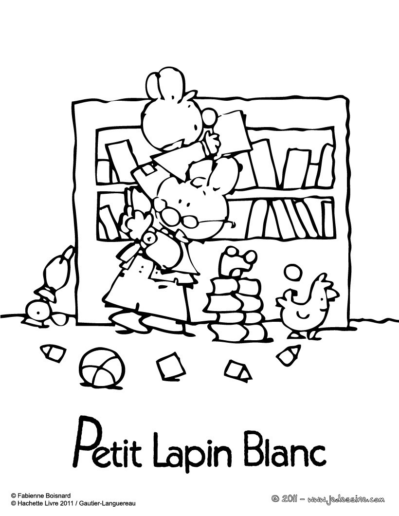 Coloriage gratuit PETIT LAPIN BLANC
