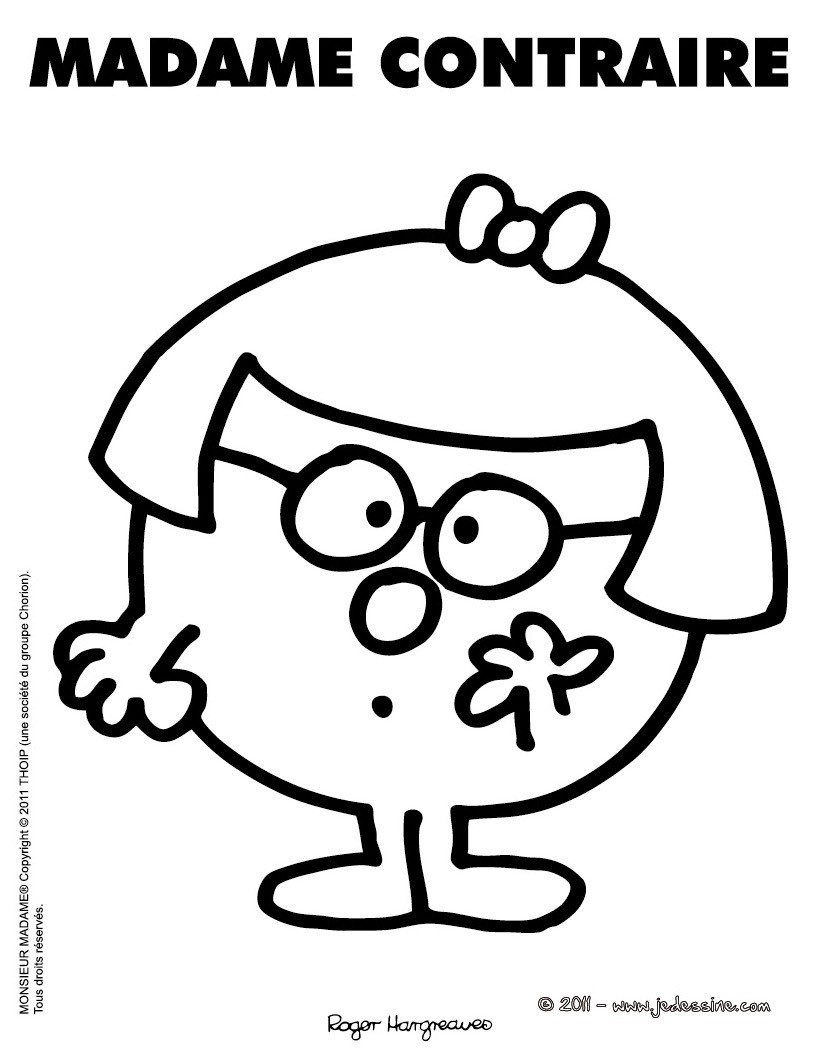 Coloriage en ligne MADAME CONTRAIRE