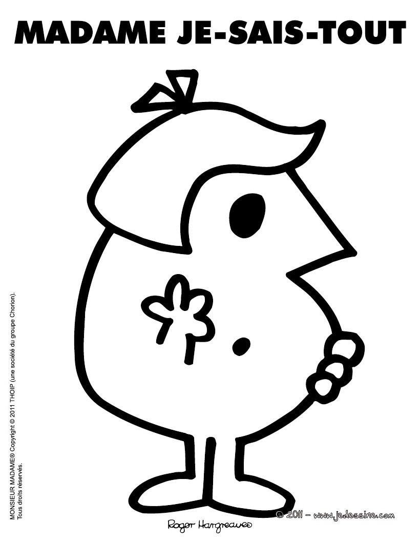 Coloriage en ligne MADAME JE-SAIS-TOUT