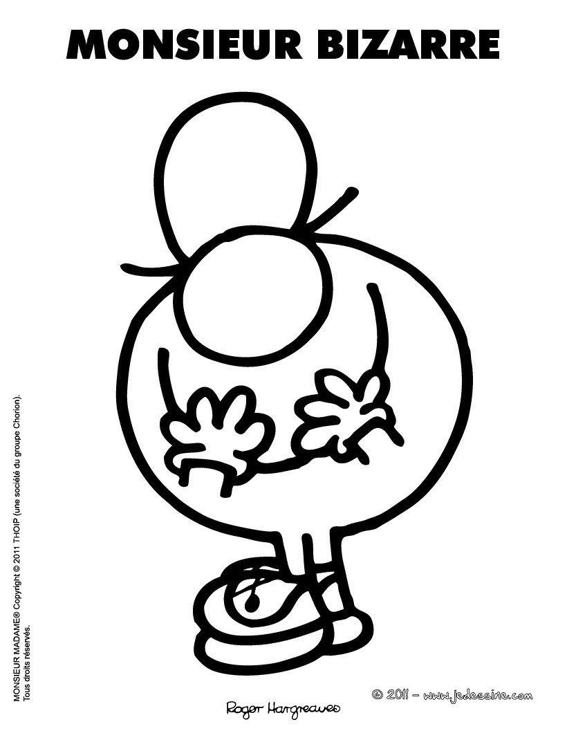 Dessin à colorier MONSIEUR BIZARRE
