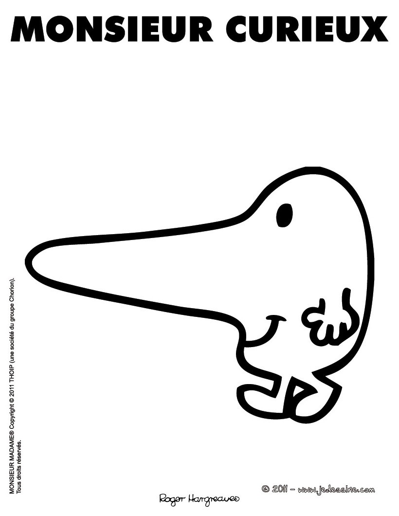 Coloriage à imprimer MONSIEUR CURIEUX