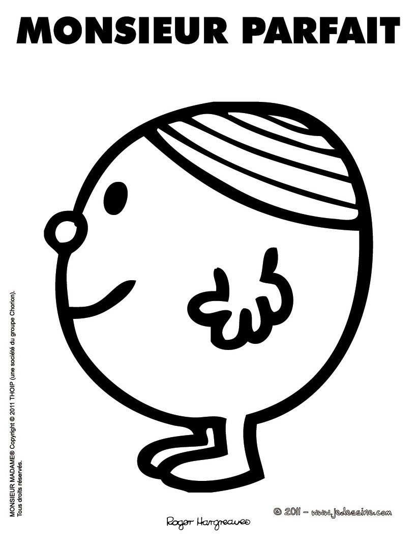 MONSIEUR PARFAIT à colorier