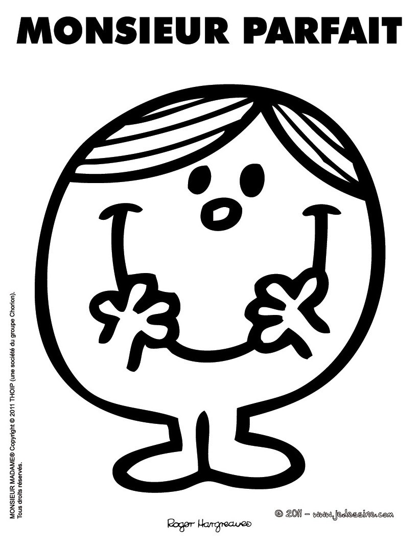 Coloriage à imprimer MONSIEUR PARFAIT