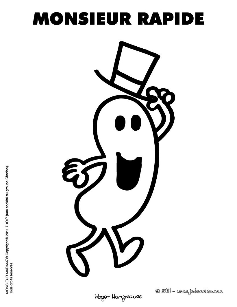 Coloriage à imprimer MONSIEUR RAPIDE
