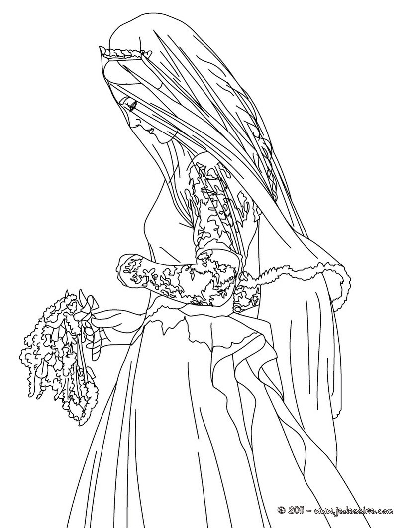 Coloriage Duchesse de Cambridge