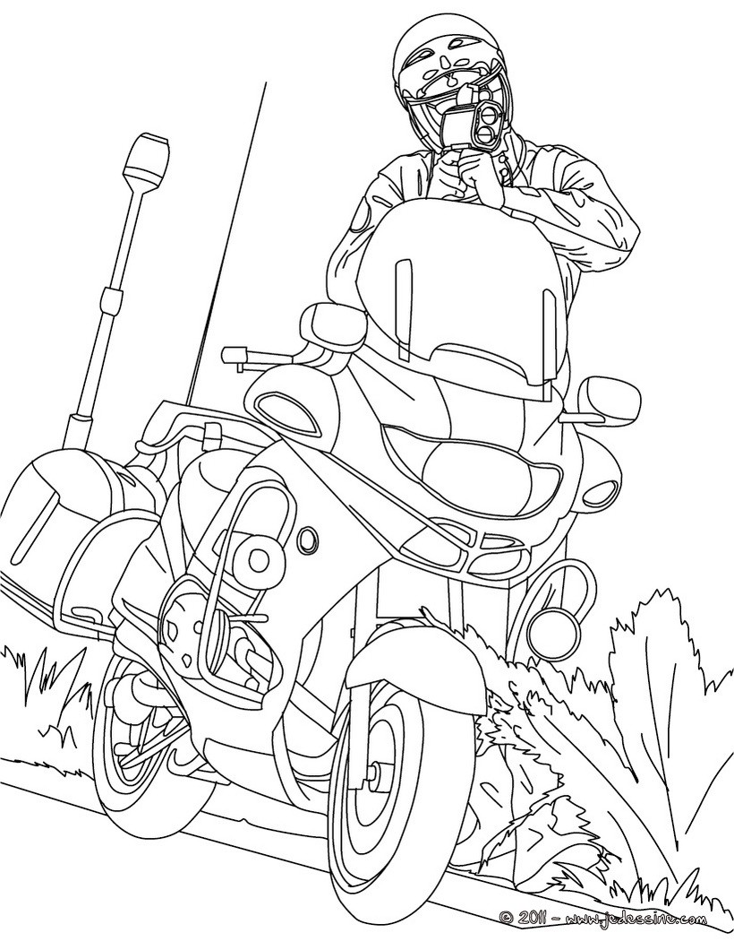 Coloriage MOTARD