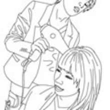 Coloriage COIFFEUSE - Coloriage GRATUIT METIER - Coloriage