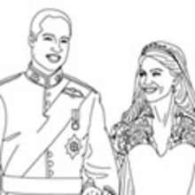 Coloriage gratuit KATE et WILLIAM