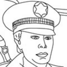 Coloriage POLICIER - Coloriage GRATUIT METIER - Coloriage