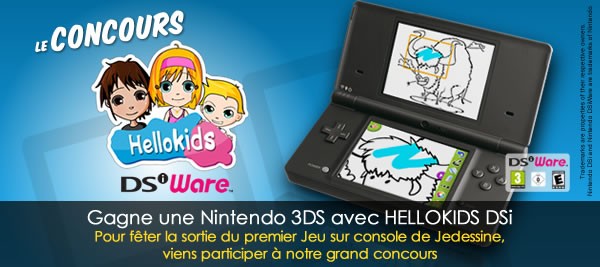 Gagne une Nintedo 3DS avec Jedessine.com
