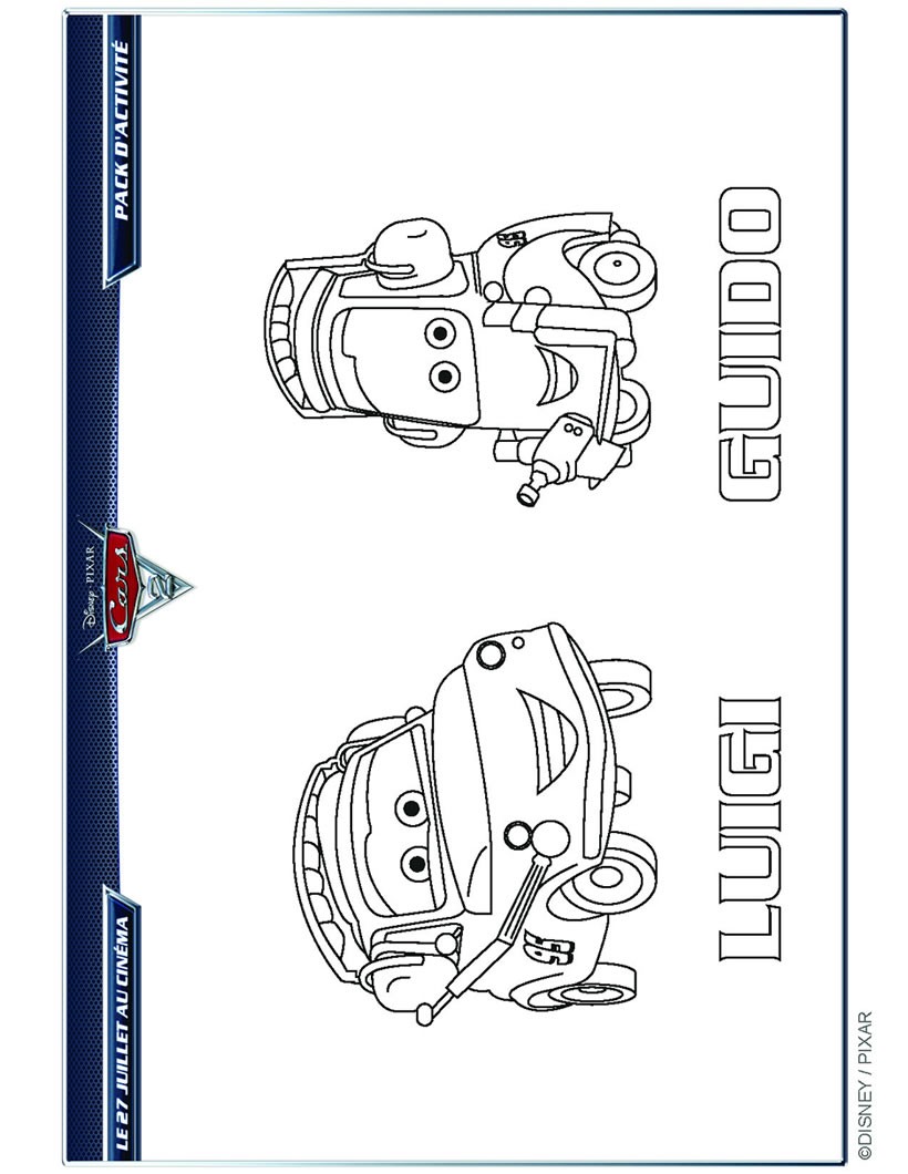 Coloriage CARS 2 LUIGI et GUIDO