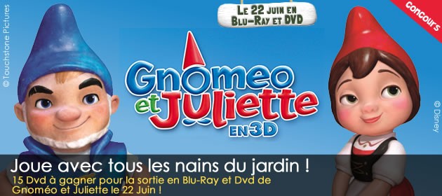 Des DVD GNOMEO et JULIETTE à gagner ! !