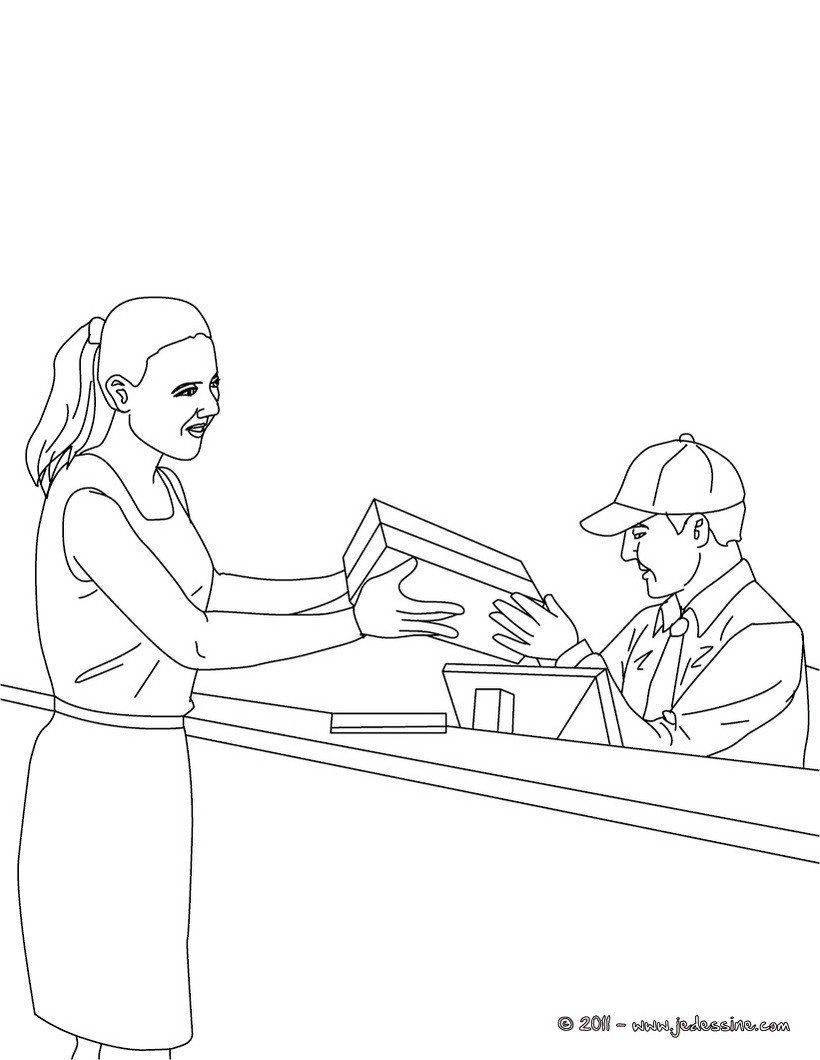 Coloriage postier