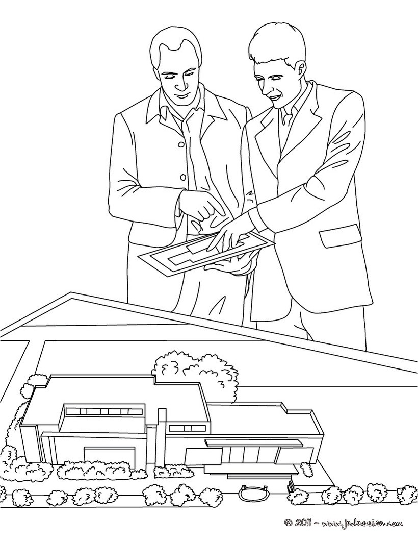 Coloriage gratuit agent immobilier