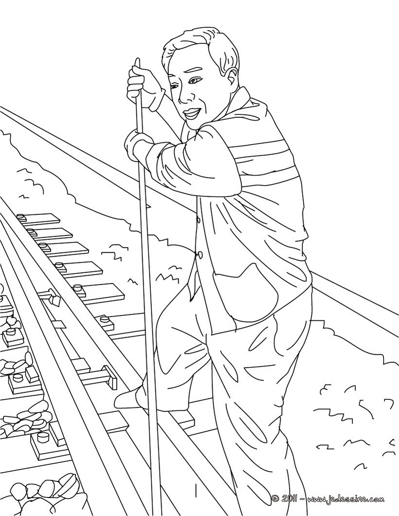 Coloriage cheminot 