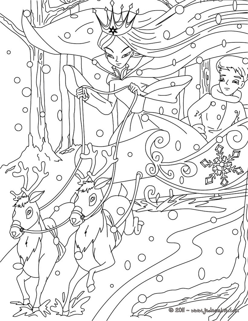 Coloriages coloriage la reine des neiges fr hellokids Coloriage la reine des neiges