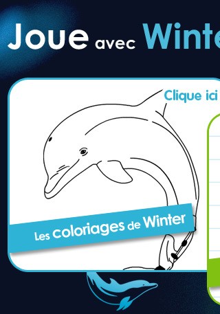 Winter le dauphin - coloriages