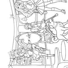 Blair, Hadley et Isla à colorier - Coloriage - Coloriage BARBIE - Coloriage BARBIE APPRENTIE PRINCESSE
