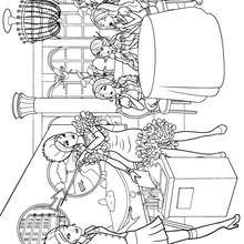Delancy et ses amies à colorier - Coloriage - Coloriage BARBIE - Coloriage BARBIE APPRENTIE PRINCESSE
