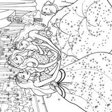 Dessin de Blair et ses amies - Coloriage - Coloriage BARBIE - Coloriage BARBIE APPRENTIE PRINCESSE