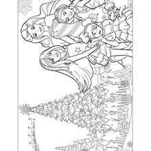 Coloriage Barbie et ses soeurs - Coloriage - Coloriage BARBIE - Coloriage BARBIE - UN MERVEILLEUX NOEL