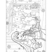 Coloriage de Barbie à Noël - Coloriage - Coloriage BARBIE - Coloriage BARBIE - UN MERVEILLEUX NOEL