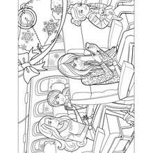 Coloriage de Barbie dans l'avion - Coloriage - Coloriage BARBIE - Coloriage BARBIE - UN MERVEILLEUX NOEL