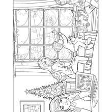 Coloriage gratuit de Barbie à Noël - Coloriage - Coloriage BARBIE - Coloriage BARBIE - UN MERVEILLEUX NOEL